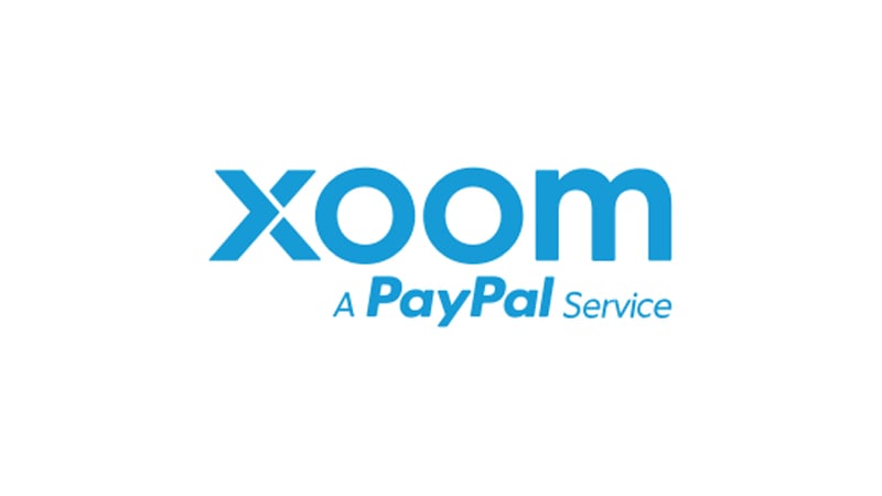Xoom logo and the phrase A PayPal service below the logo.